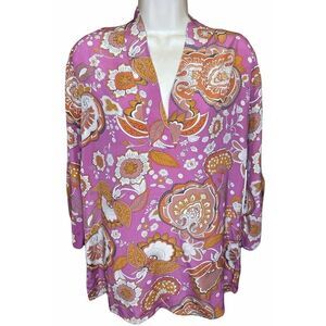 Sigrid Olsen Pink Floral Silk Tunic NWT XS